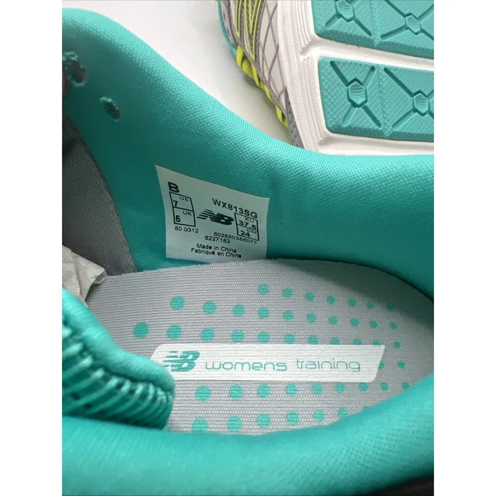 New Balance 813 Women's Training Shoes Sz 7B Gray Teal Sneakers  WX813SG New